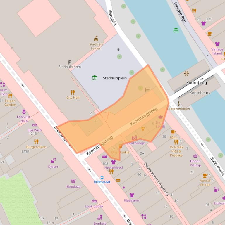 Kaart van postcodegebied 2311EK.