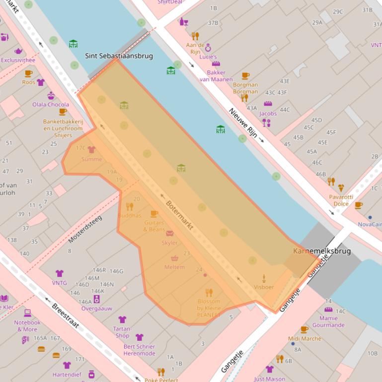 Kaart van postcodegebied 2311EN.