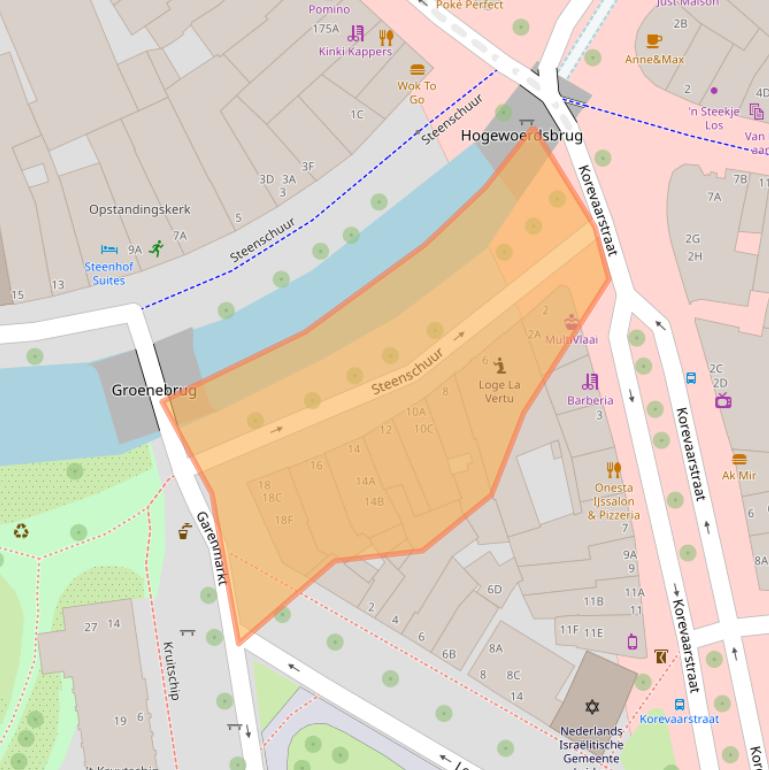 Kaart van postcodegebied 2311ET.