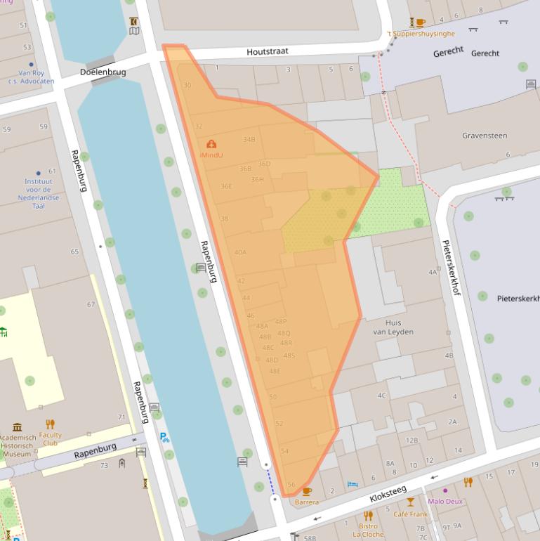 Kaart van postcodegebied 2311EX.