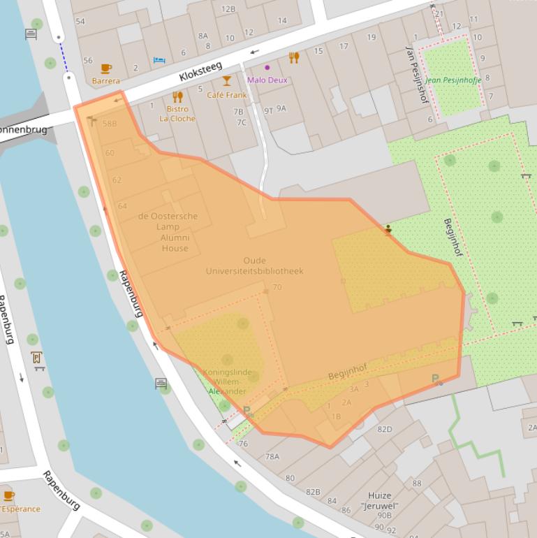 Kaart van postcodegebied 2311EZ.