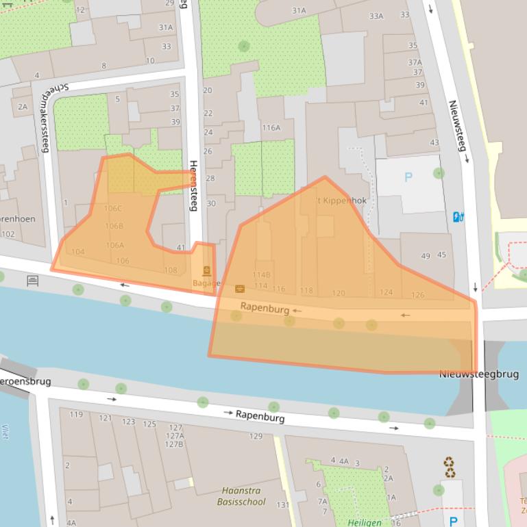 Kaart van postcodegebied 2311GB.