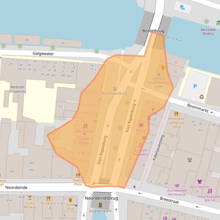 Kaart van postcodegebied 2311GC.