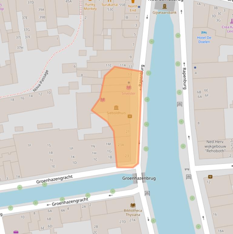 Kaart van postcodegebied 2311GE.