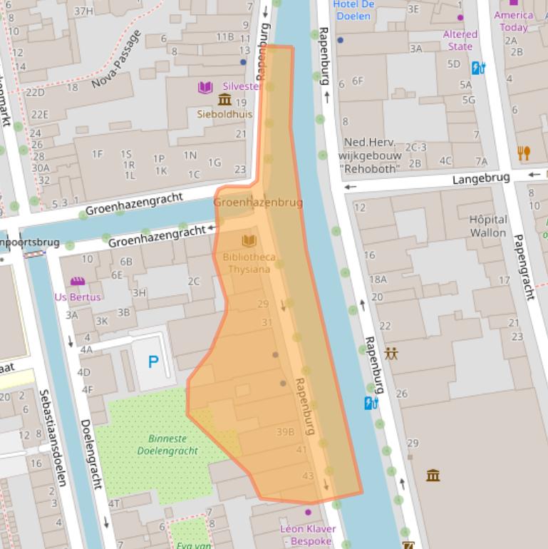 Kaart van postcodegebied 2311GG.