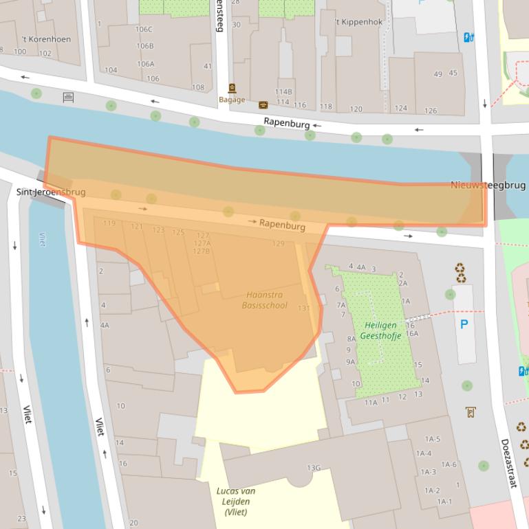 Kaart van postcodegebied 2311GM.