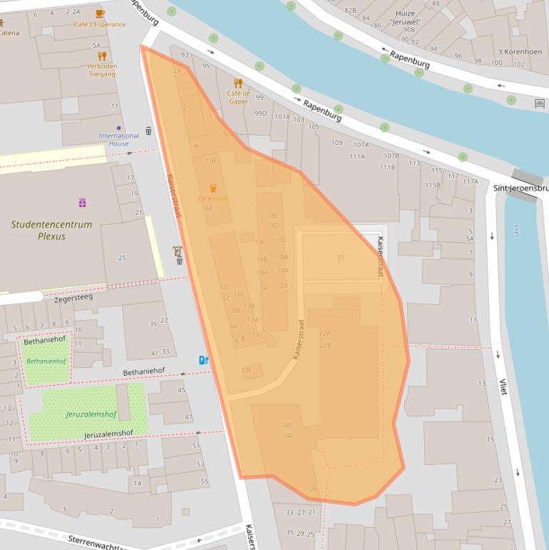 Kaart van postcodegebied 2311GR.