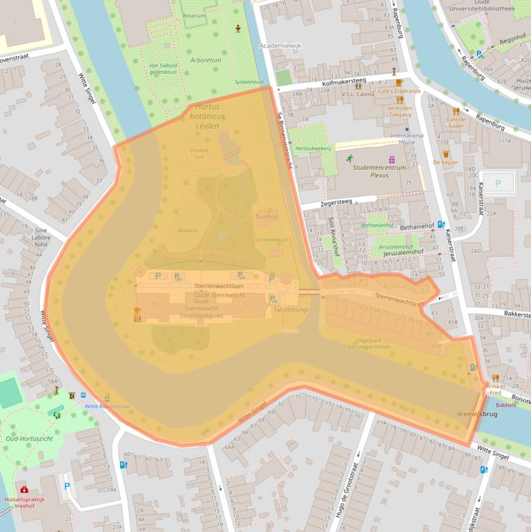 Kaart van postcodegebied 2311GW.