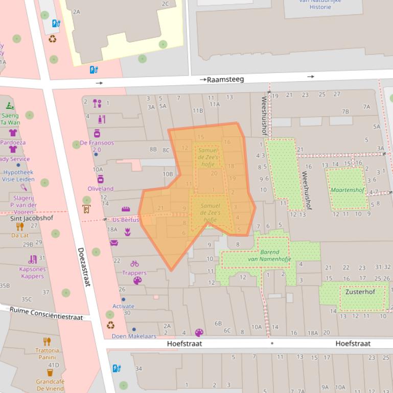 Kaart van postcodegebied 2311HD.