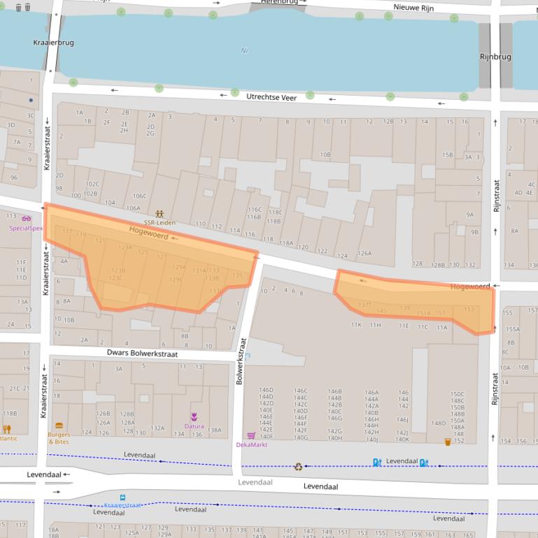 Kaart van postcodegebied 2311HK.