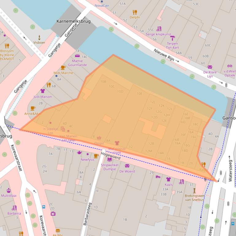 Kaart van postcodegebied 2311HM.