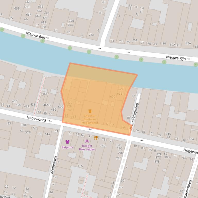 Kaart van postcodegebied 2311HP.