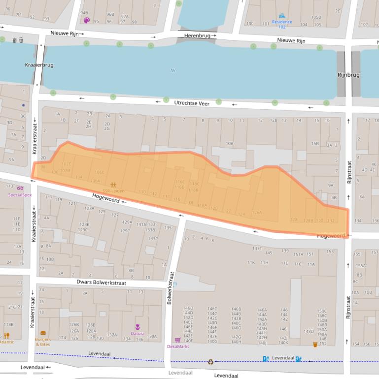 Kaart van postcodegebied 2311HT.