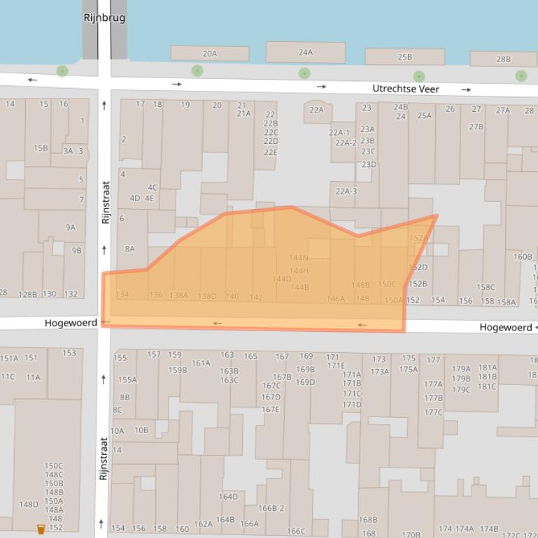 Kaart van postcodegebied 2311HV.