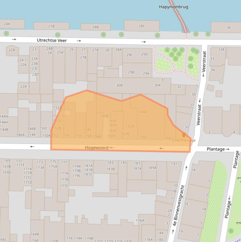 Kaart van postcodegebied 2311HW.