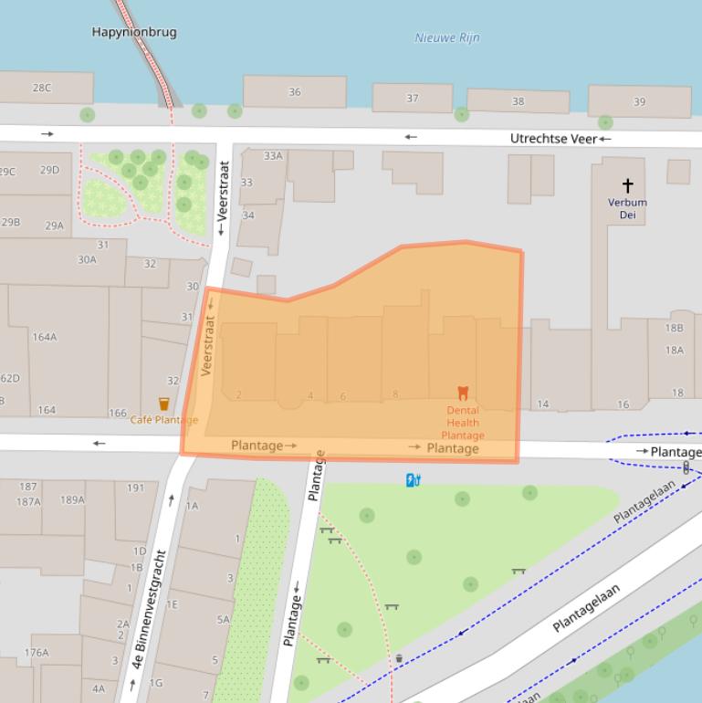 Kaart van postcodegebied 2311JC.