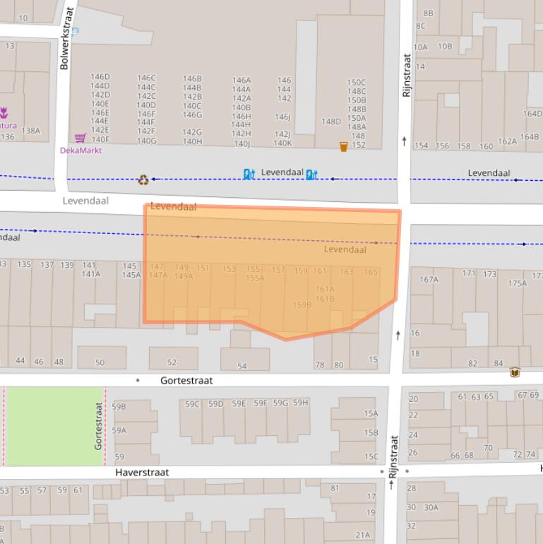 Kaart van postcodegebied 2311JJ.