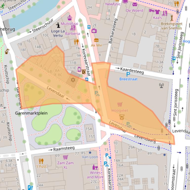 Kaart van postcodegebied 2311JL.