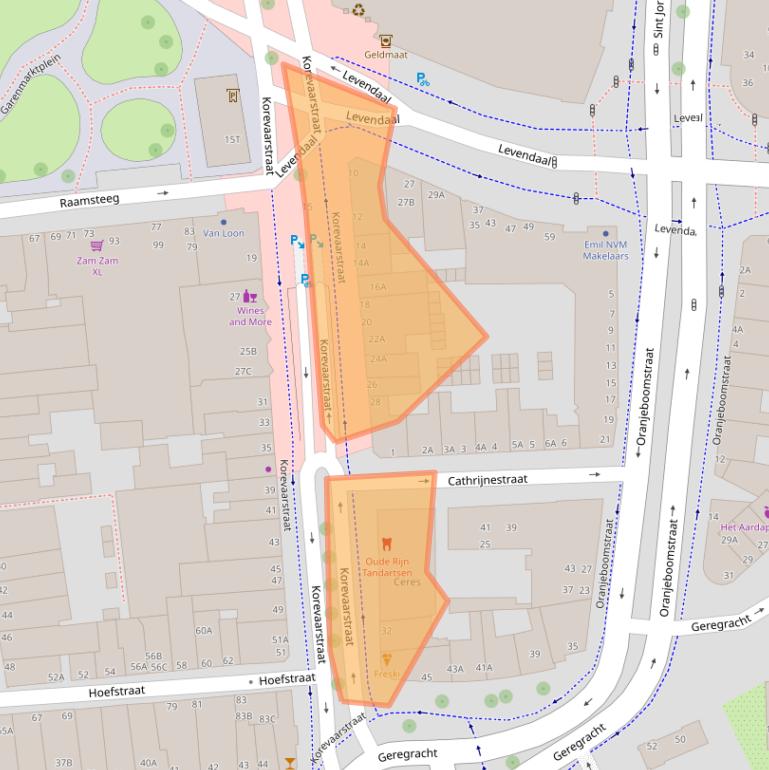Kaart van postcodegebied 2311JV.