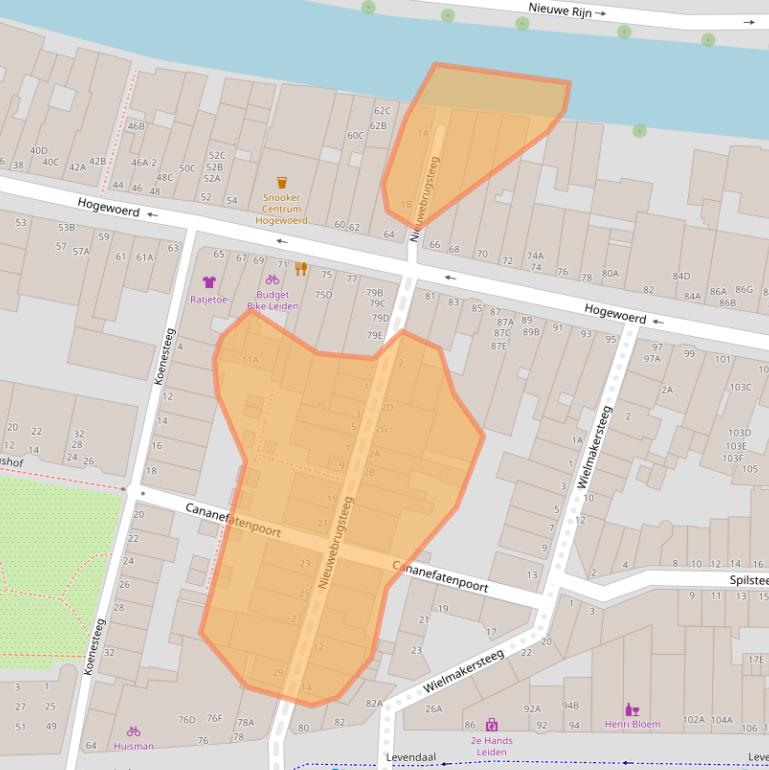 Kaart van postcodegebied 2311JX.
