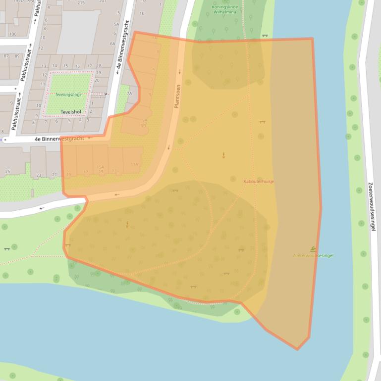 Kaart van postcodegebied 2311KE.