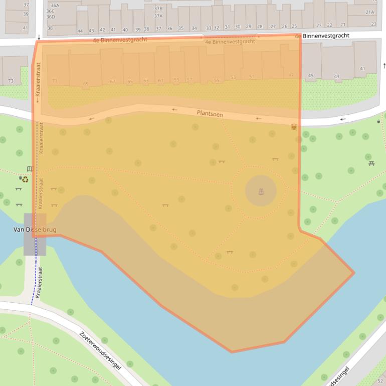 Kaart van postcodegebied 2311KJ.