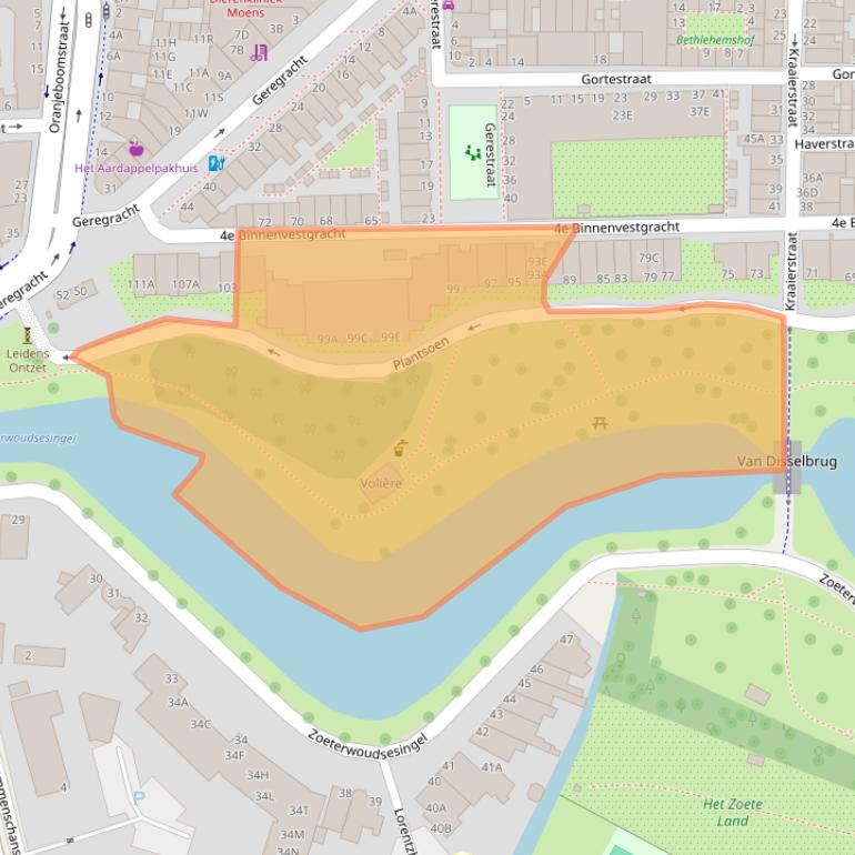 Kaart van postcodegebied 2311KL.
