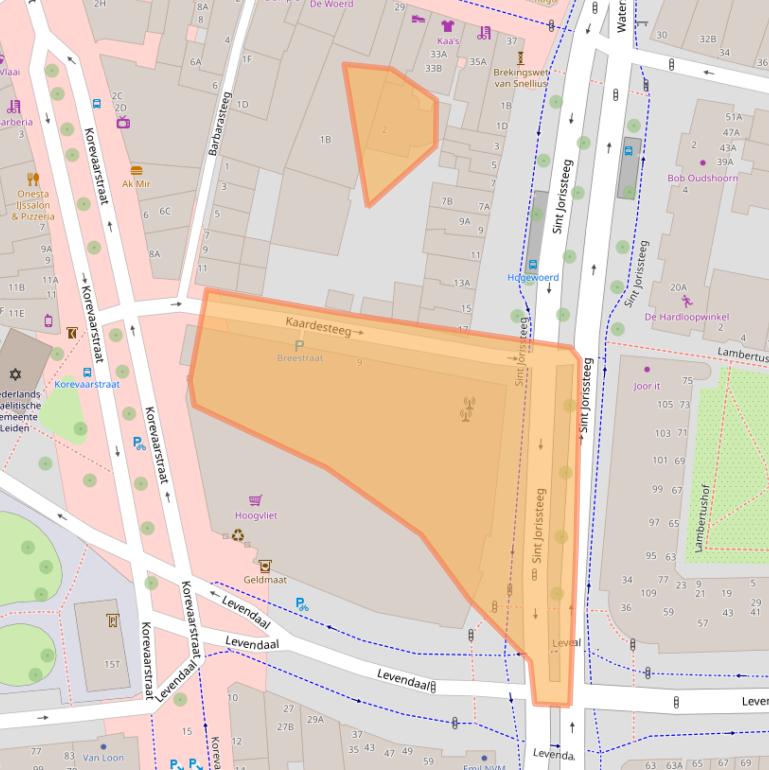Kaart van postcodegebied 2311KN.