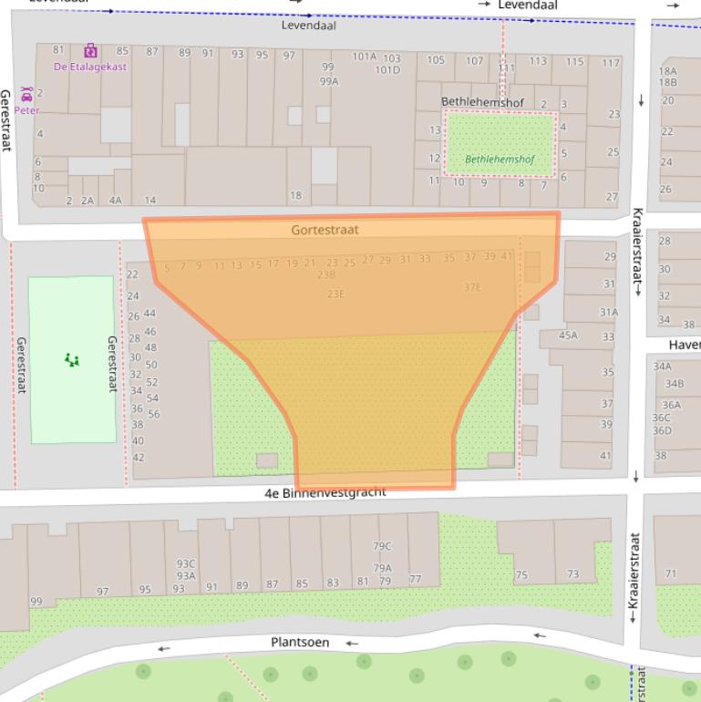 Kaart van postcodegebied 2311MS.