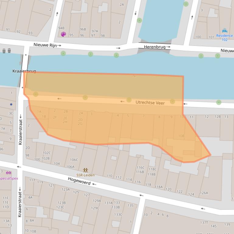 Kaart van postcodegebied 2311NB.