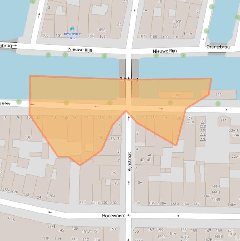 Kaart van postcodegebied 2311NC.