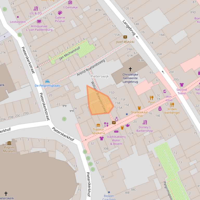 Kaart van postcodegebied 2311NE.