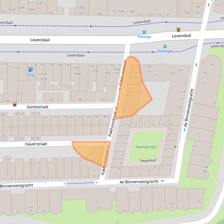 Kaart van postcodegebied 2311NH.