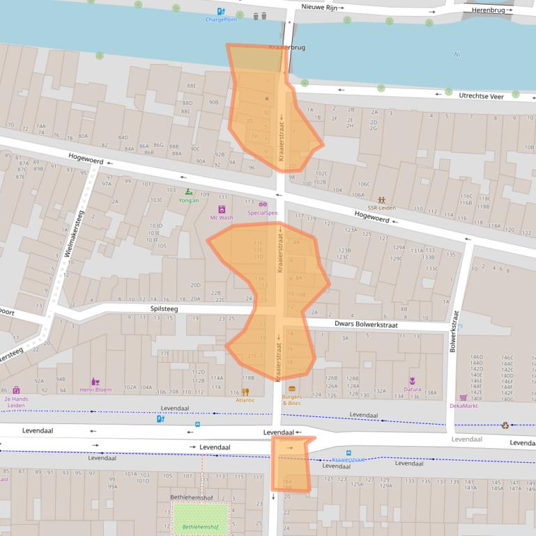 Kaart van postcodegebied 2311NR.