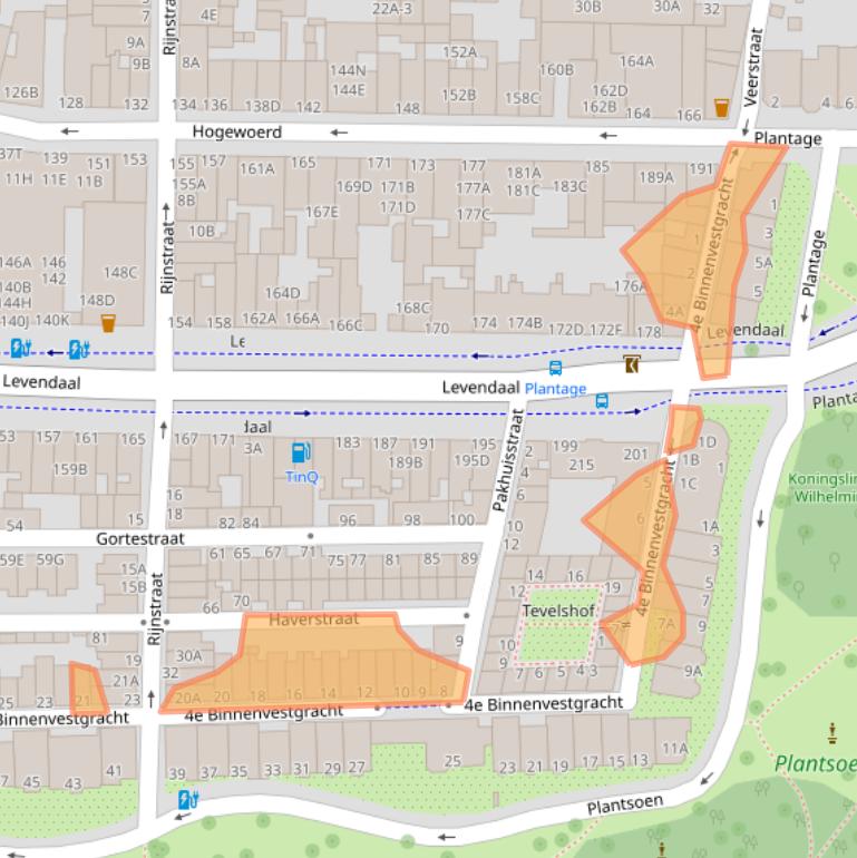 Kaart van postcodegebied 2311NT.