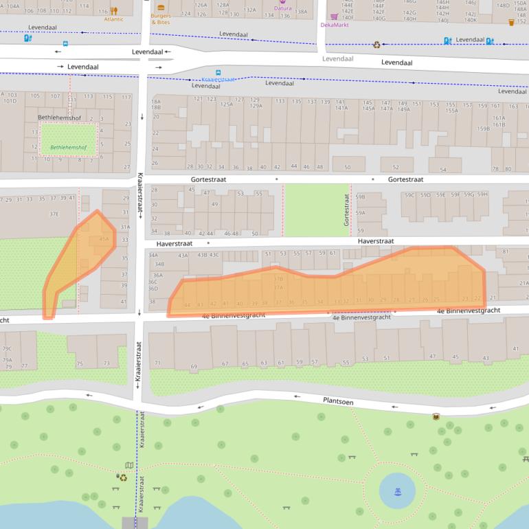 Kaart van postcodegebied 2311NV.