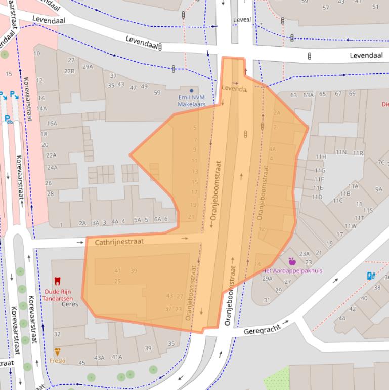 Kaart van postcodegebied 2311NX.