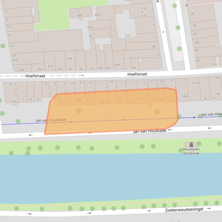 Kaart van postcodegebied 2311PD.