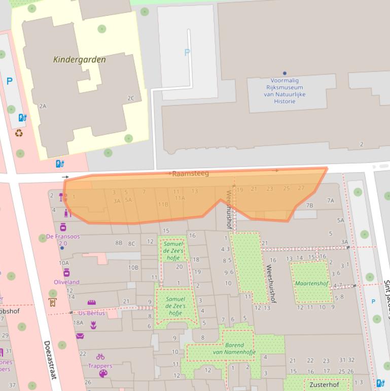 Kaart van postcodegebied 2311PK.