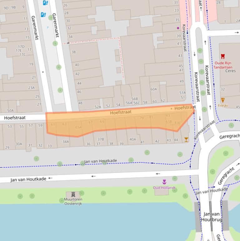 Kaart van postcodegebied 2311PR.