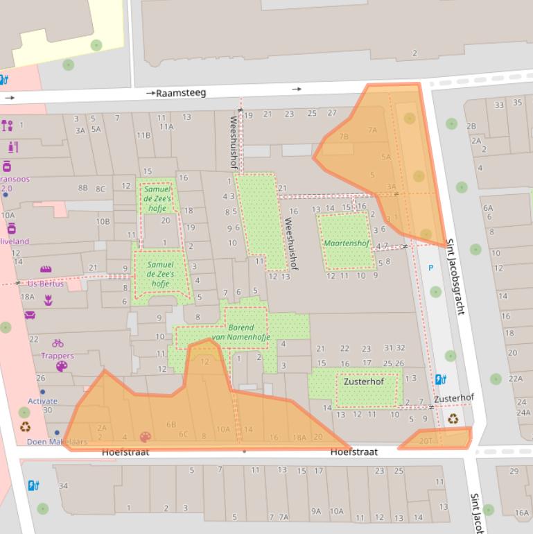 Kaart van postcodegebied 2311PS.