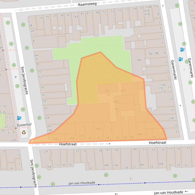 Kaart van postcodegebied 2311PT.