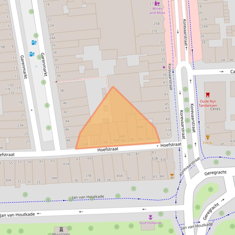 Kaart van postcodegebied 2311PV.