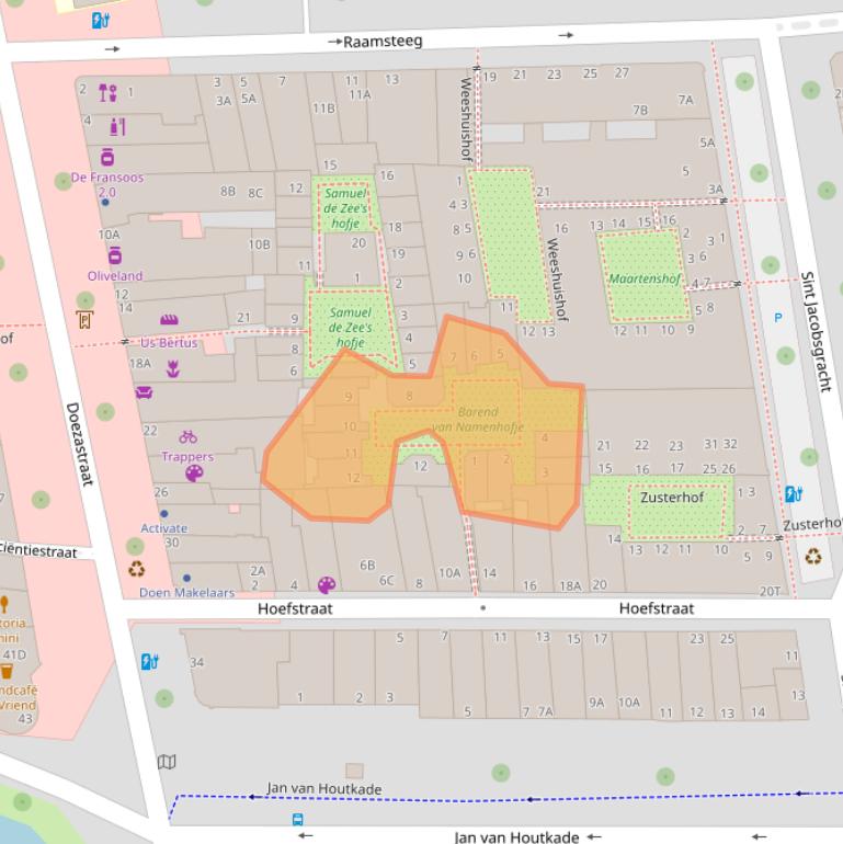Kaart van postcodegebied 2311PX.