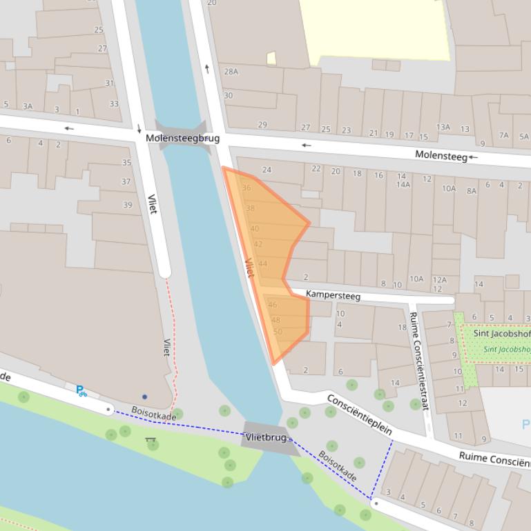 Kaart van postcodegebied 2311RG.