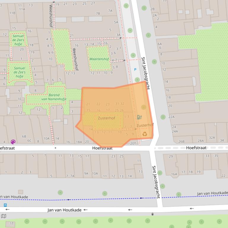 Kaart van postcodegebied 2311RK.