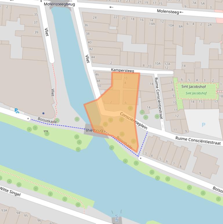 Kaart van postcodegebied 2311RN.