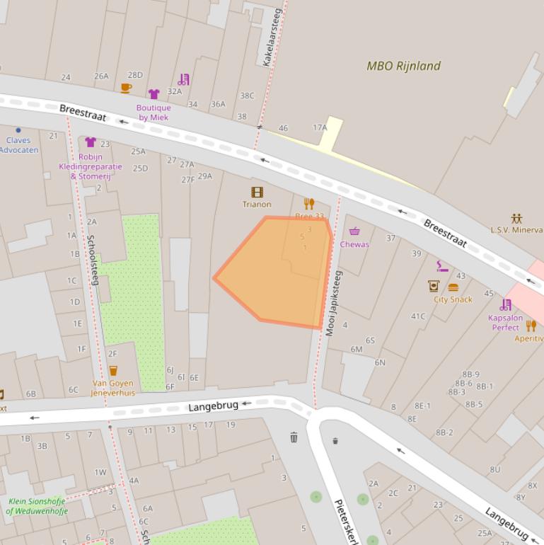 Kaart van postcodegebied 2311RR.