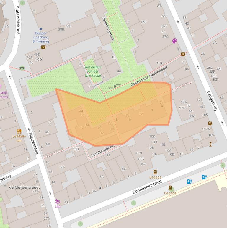 Kaart van postcodegebied 2311RT.