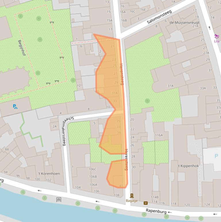 Kaart van postcodegebied 2311SH.